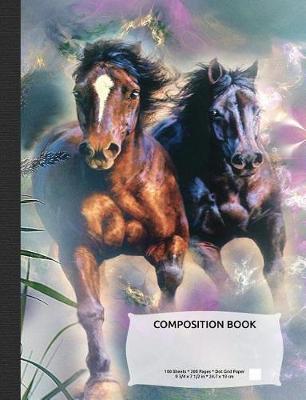 Book cover for Wild Horses Composition Notebook, Dotted Grid Journal Paper