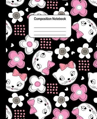 Book cover for Composition Notebook - Female Cat with Ribbons