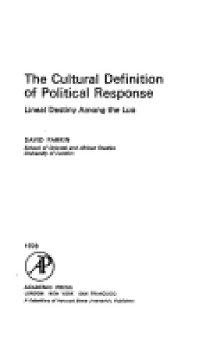 Cover of Cultural Definition of Political Response