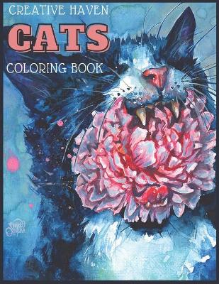 Book cover for Creative Haven Cats Coloring Book