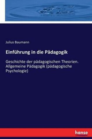 Cover of Einfuhrung in die Padagogik