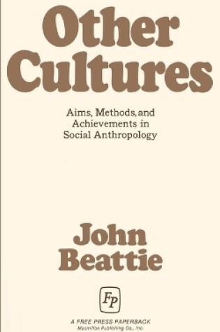 Cover of Other Cultures Aims Methods and Achievements in Social Anthropology