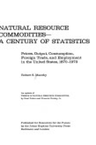 Cover of Natural Resource Commodities