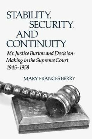 Cover of Stability, Security, and Continuity