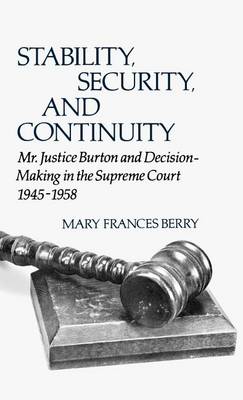 Book cover for Stability, Security, and Continuity