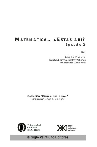 Cover of Matematica...Estas Ahi? Sobre Numeros, Personajes, Problemas y Curiosidades
