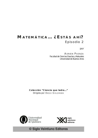 Book cover for Matematica...Estas Ahi? Sobre Numeros, Personajes, Problemas y Curiosidades