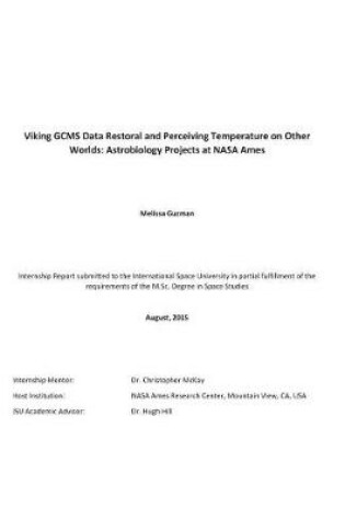 Cover of Viking Gcms Data Restoral and Perceiving Temperature on Other Worlds