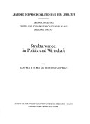 Cover of Strukturwandel in Politik Und Wirtschaft