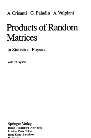 Cover of Products of Random Matrices