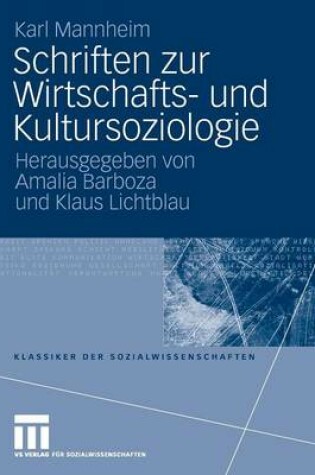 Cover of Schriften zur Wirtschafts- und Kultursoziologie
