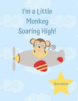 Book cover for Basics Sketchbook I'm a Little Monkey Soaring High Airplane in the Sky Notebook