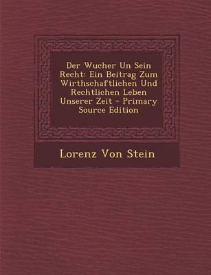 Book cover for Der Wucher Un Sein Recht