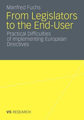 Book cover for From Legislators to the End-User