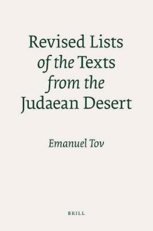 Cover of Revised Lists of the Texts from the Judaean Desert