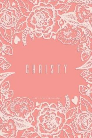 Cover of Christy - Peach Floral Dot Grid Journal