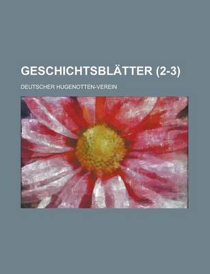 Book cover for Geschichtsblatter (2-3)