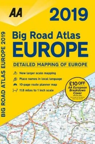 Cover of AA Big Road Atlas Europe 2019