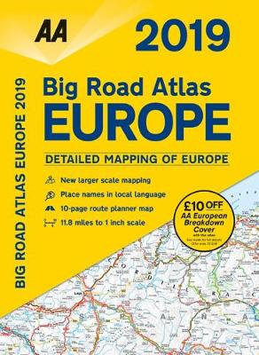 Book cover for AA Big Road Atlas Europe 2019