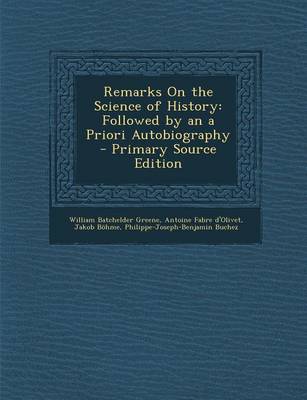 Book cover for Remarks on the Science of History