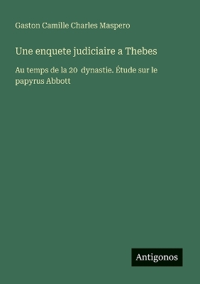 Book cover for Une enquete judiciaire a Thebes