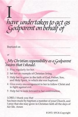Cover of Godparent Card: Pink (2972)