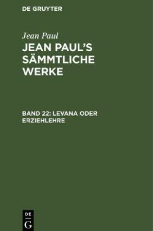 Cover of Levana Oder Erziehlehre