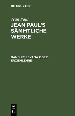 Book cover for Levana Oder Erziehlehre