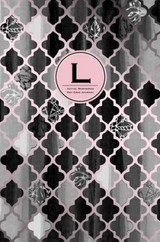 Cover of Initial L Monogram Journal - Dot Grid, Moroccan Black, White & Blush Pink