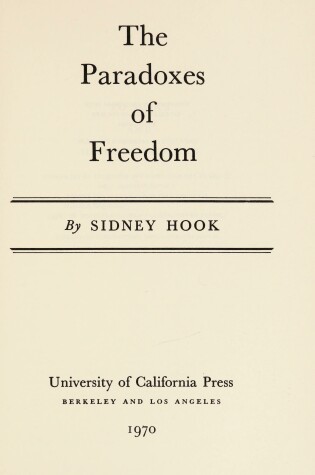 Cover of Paradoxes of Freedom