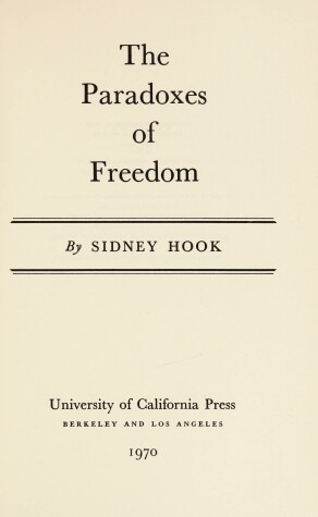 Book cover for Paradoxes of Freedom