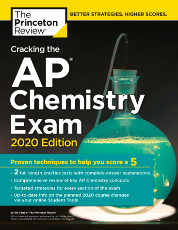 Book cover for Cracking the AP Chemistry Exam, 2020 Edition