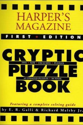 Cover of Harper's Magazine Cryptic Puzzle Book, 1st Edtion