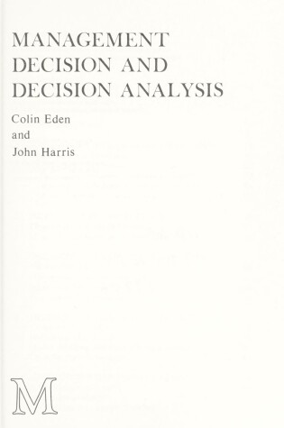 Cover of Management Decision and Decision Analysis
