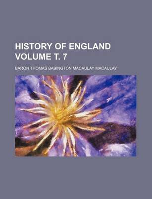 Book cover for History of England Volume . 7