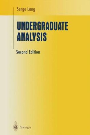 Cover of Undergraduate Analysis