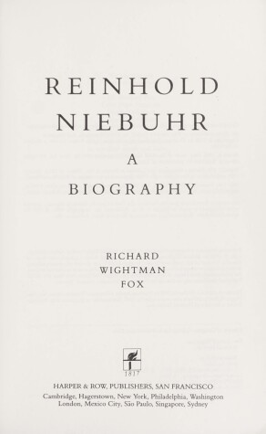 Book cover for Reinhold Niebuhr