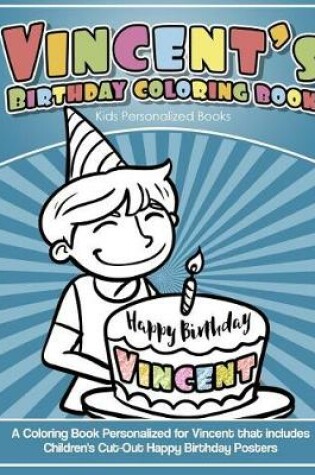 Cover of Vincent's Birthday Coloring Book Kids Personalized Books