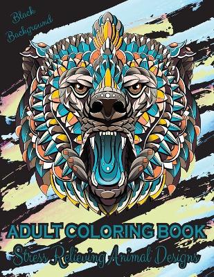 Book cover for Adult coloring book Stress Relieving Animal Designs