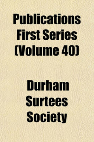 Cover of Publications First Series (Volume 40)