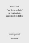 Book cover for Der Kolosserbrief im Kontext des paulinischen Erbes
