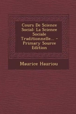 Cover of Cours De Science Social