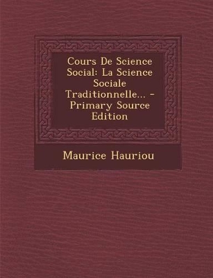 Book cover for Cours De Science Social