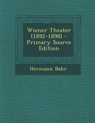 Book cover for Wiener Theater (1892-1898)