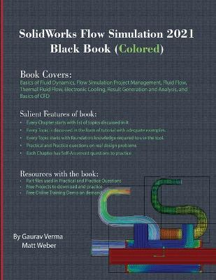 Book cover for SolidWorks Flow Simulation 2021 Black Book (Colored)