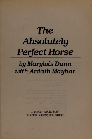 Cover of The Absolutely Perfect Horse