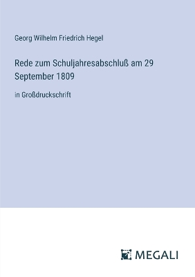 Book cover for Rede zum Schuljahresabschlu� am 29 September 1809