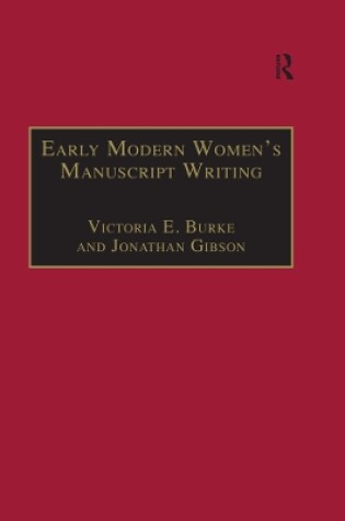 Cover of Early Modern Women's Manuscript Writing