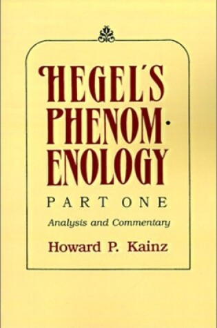 Cover of Hegel's Phenomenology, Part 1