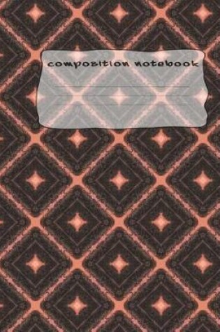 Cover of Composition Notebook;Salmon Pink with Large Black Boxes Pattern